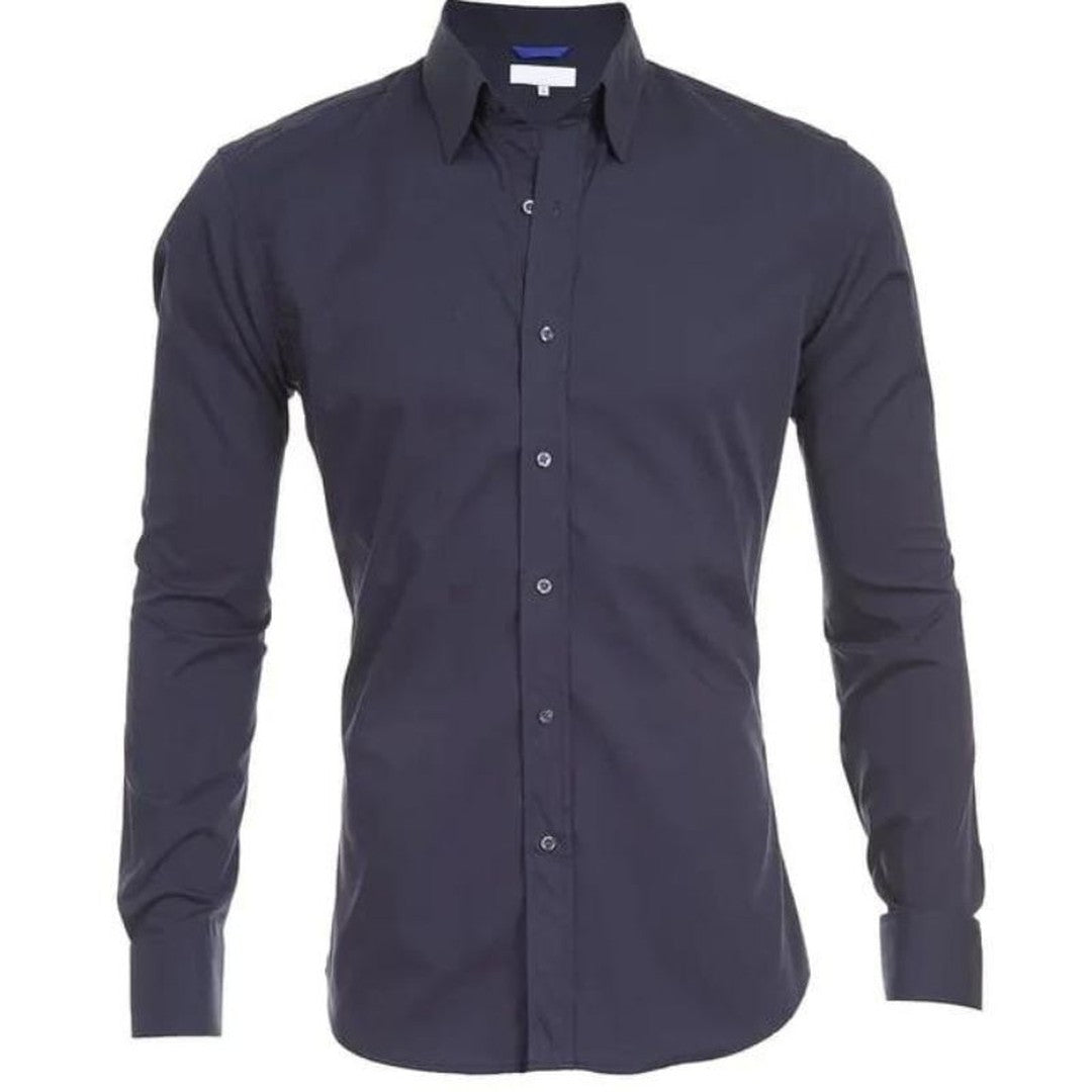 Hidden-Zip Button-Front Shirt