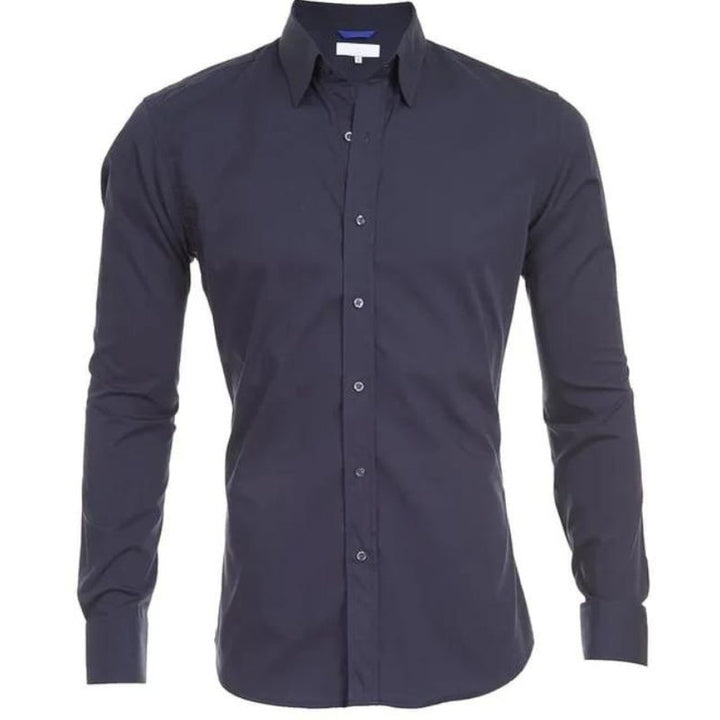 Hidden-Zip Button-Front Shirt