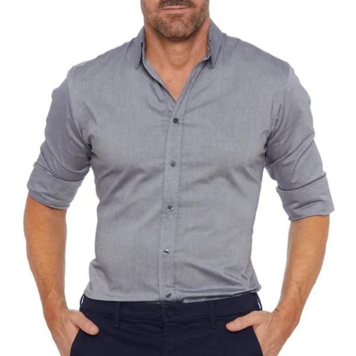 Hidden-Zip Button-Front Shirt