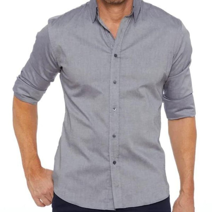 Hidden-Zip Button-Front Shirt