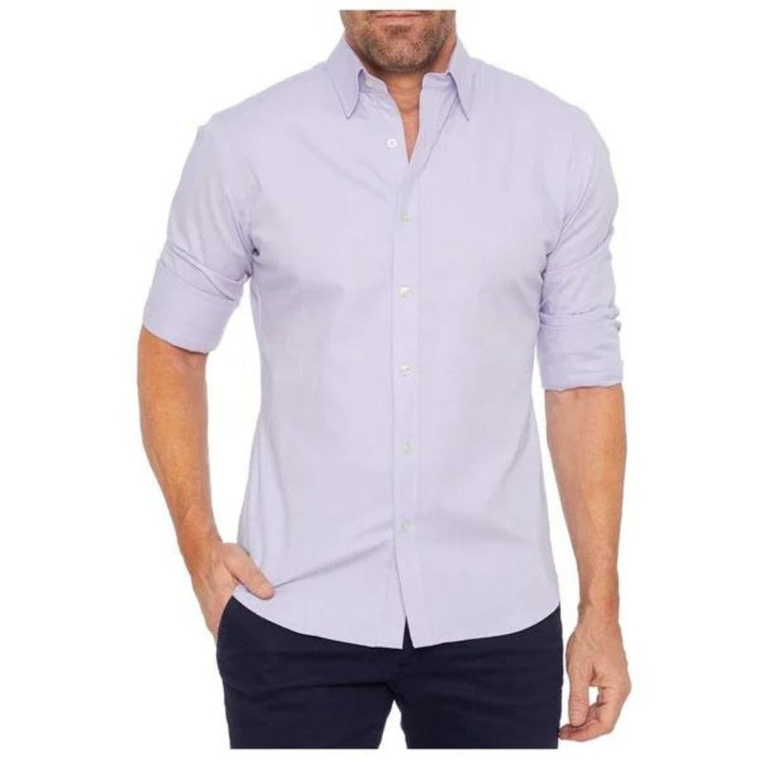 Hidden-Zip Button-Front Shirt - Cream