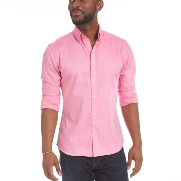 Hidden-Zip Button-Front Shirt