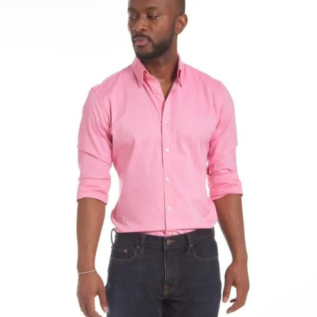 Hidden-Zip Button-Front Shirt