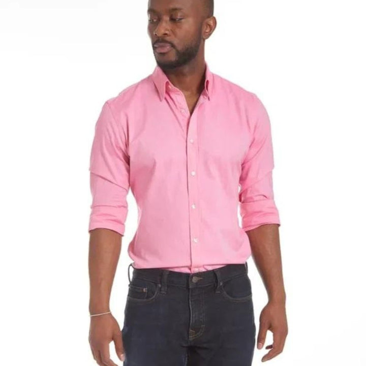 Hidden-Zip Button-Front Shirt