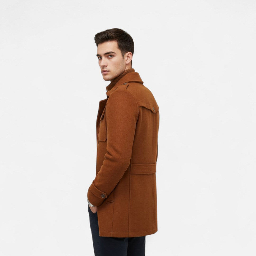 Valmonti | Men’s Slim-Fit Tweed Coat