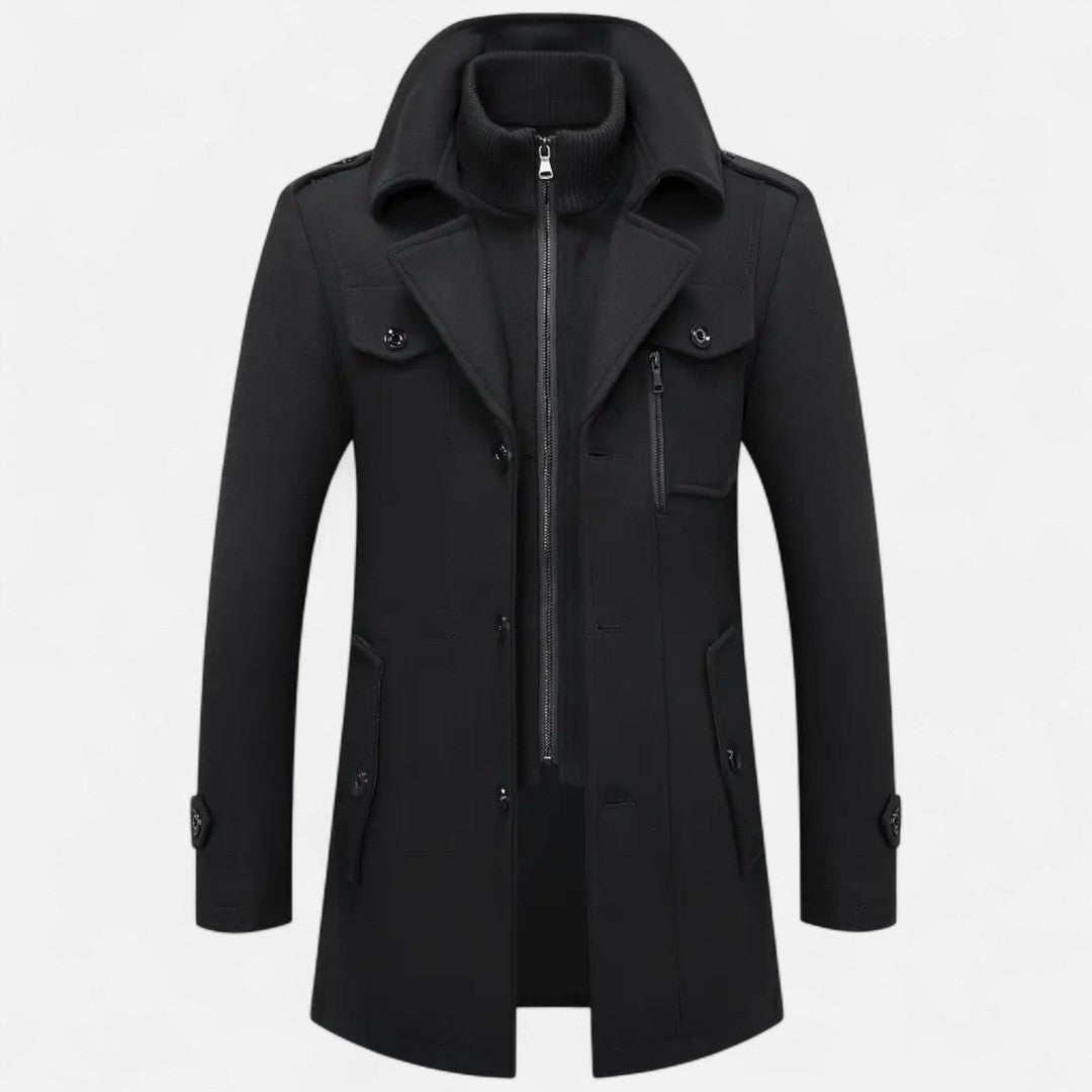 Valmonti | Men’s Slim-Fit Tweed Coat