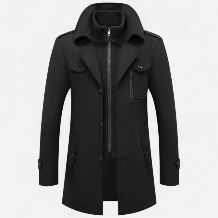 Valmonti | Men’s Slim-Fit Tweed Coat
