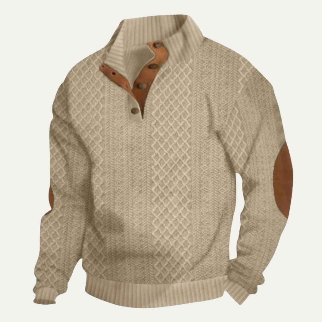 Elbow Patch Quarter-Zip Sweater
