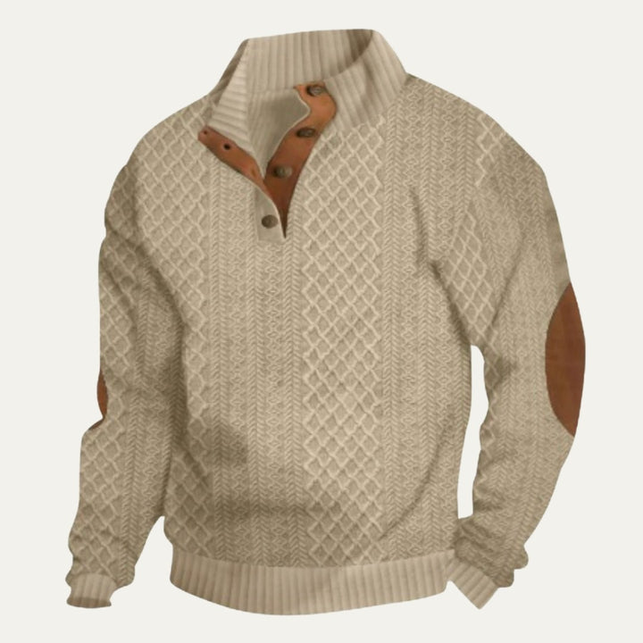 Elbow Patch Quarter-Zip Sweater