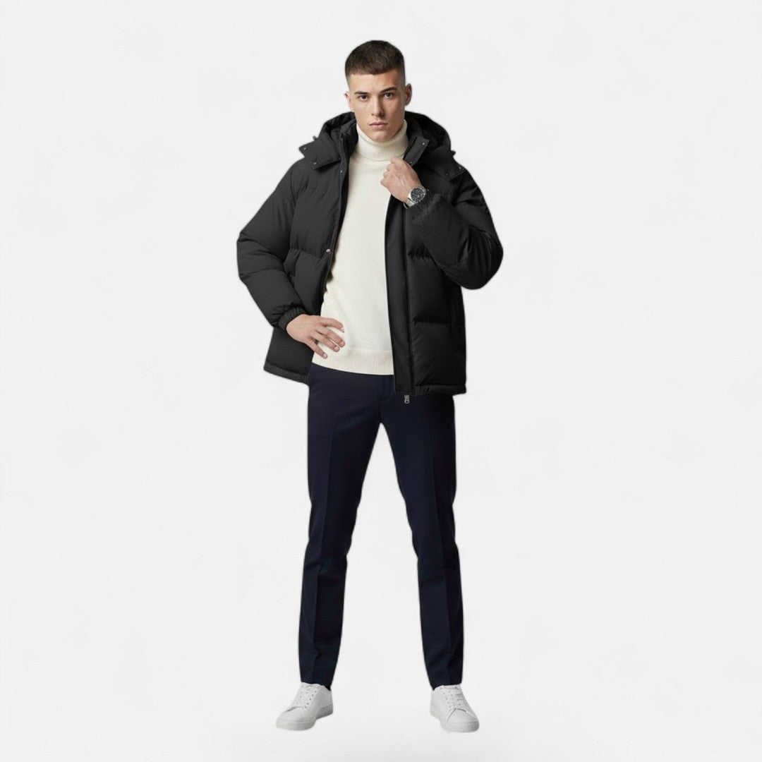 Valmonti | Men’s Hooded Solid-Colour Padded Jacket