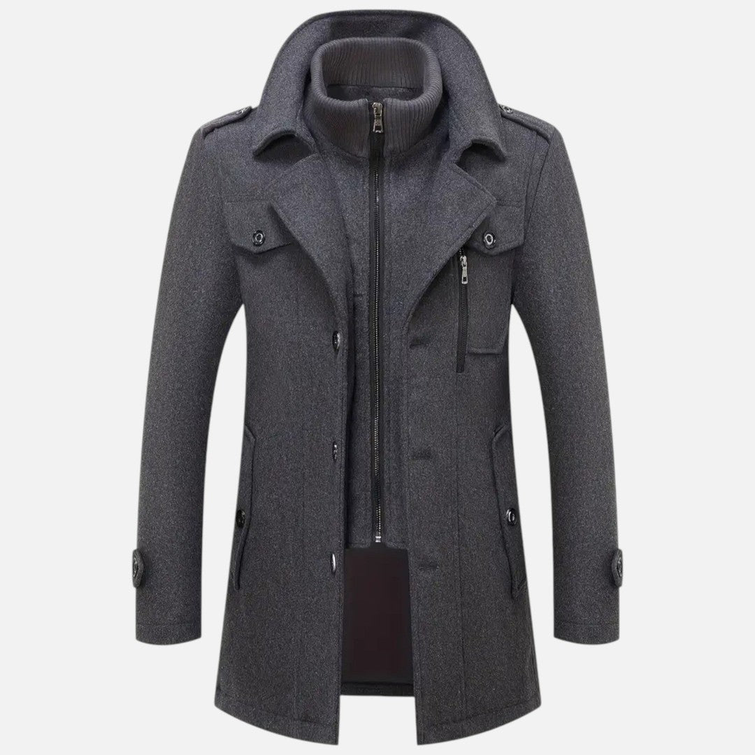 Valmonti | Men’s Slim-Fit Tweed Coat