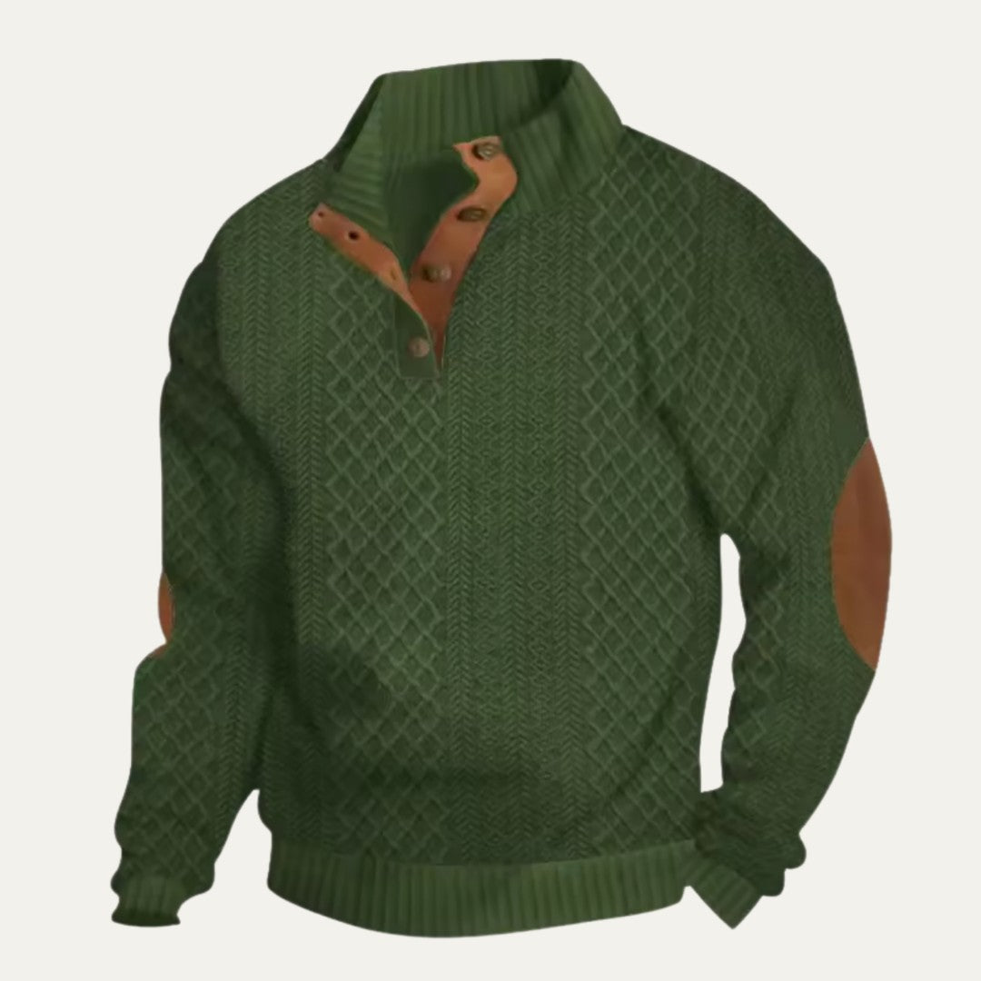 Elbow Patch Quarter-Zip Sweater