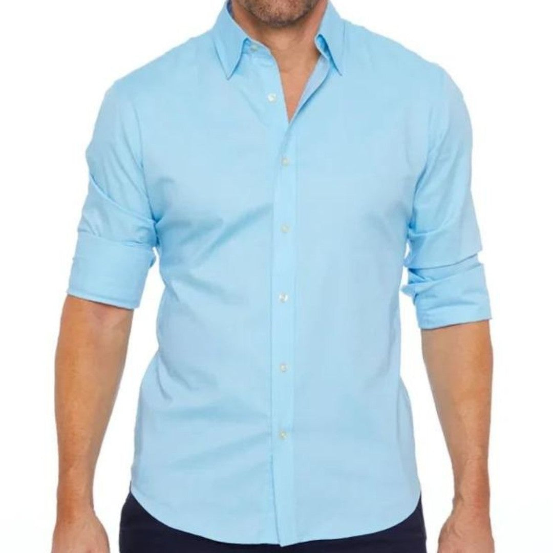 Hidden-Zip Button-Front Shirt