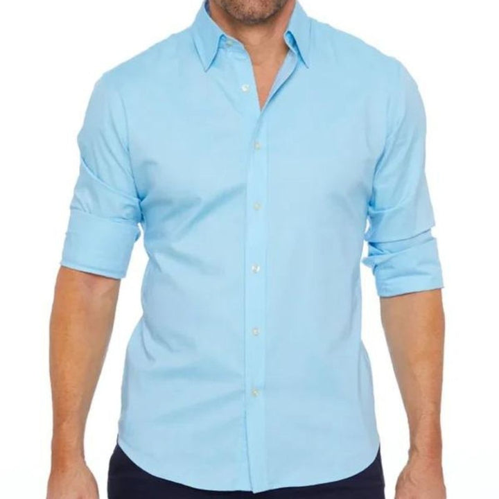 Hidden-Zip Button-Front Shirt