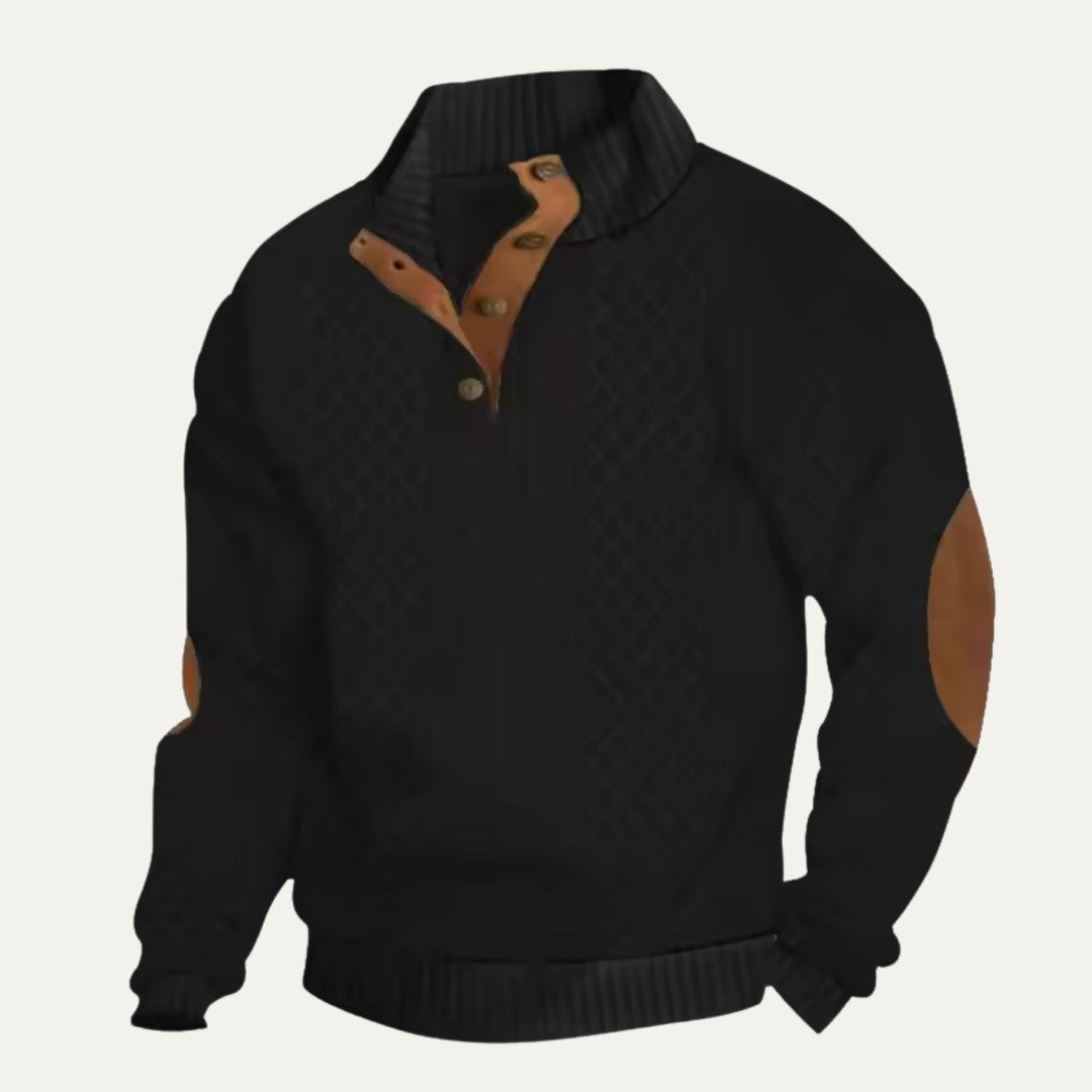 Elbow Patch Quarter-Zip Sweater