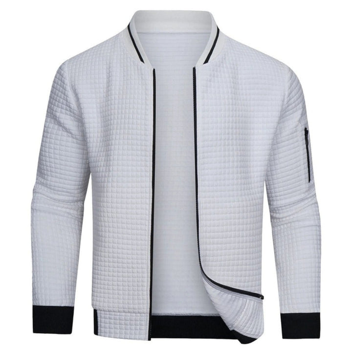 Men's Checked Bomber Jacket with Zip Front - photo 1