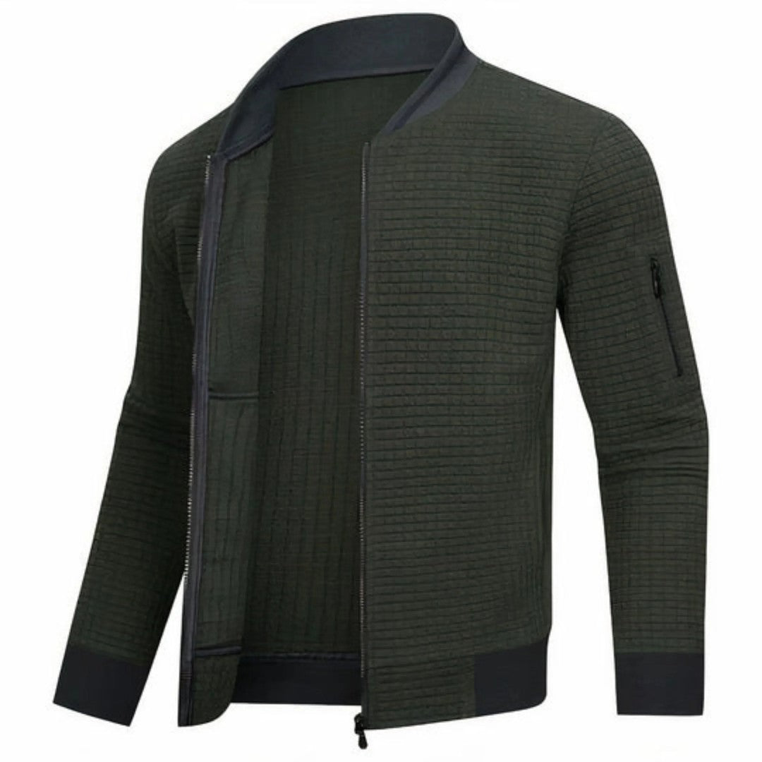 Men's Checked Bomber Jacket with Zip Front - photo 2