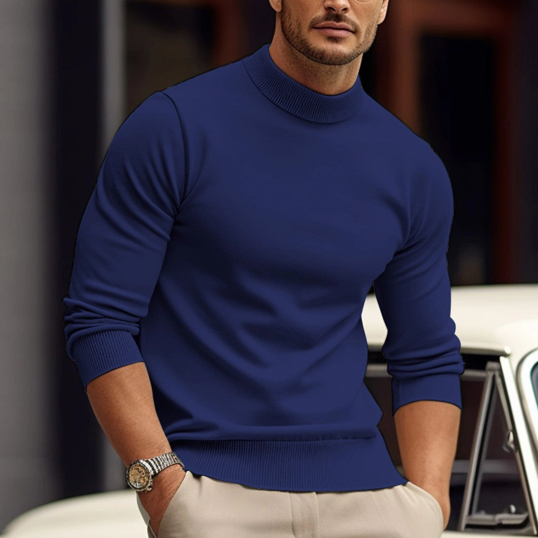 Crew Neck Pullover Sweater - Blue