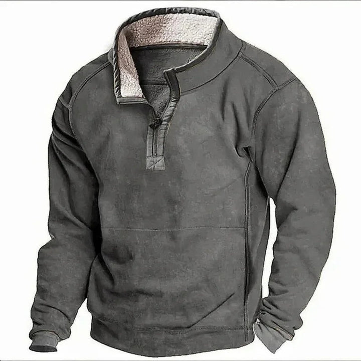 Plush-Collar Quarter-Zip Pullover