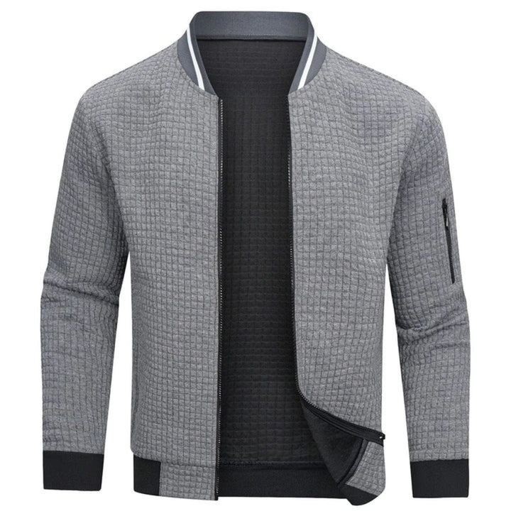 Men's Checked Bomber Jacket with Zip Front - photo 4