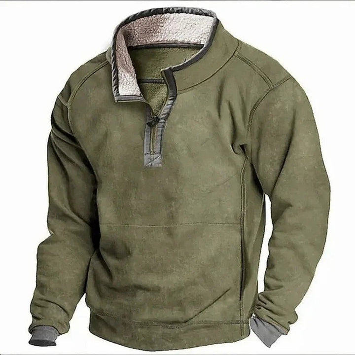 Plush-Collar Quarter-Zip Pullover