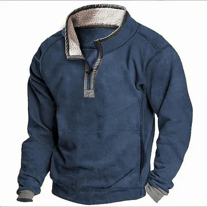 Plush-Collar Quarter-Zip Pullover