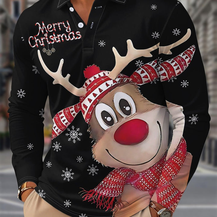 Long Sleeve Holiday Print Shirt