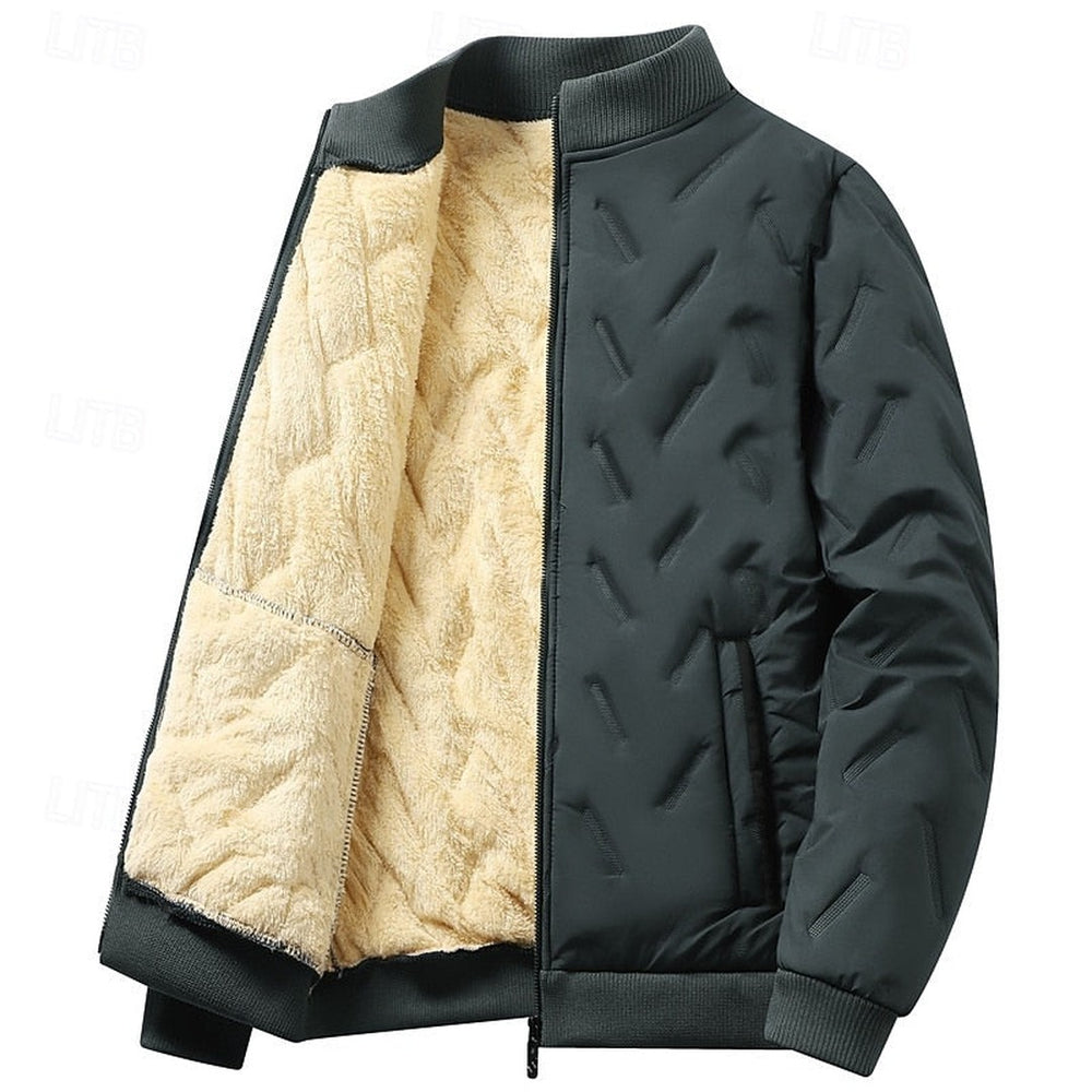 Textured Quilted Bomber Jacket