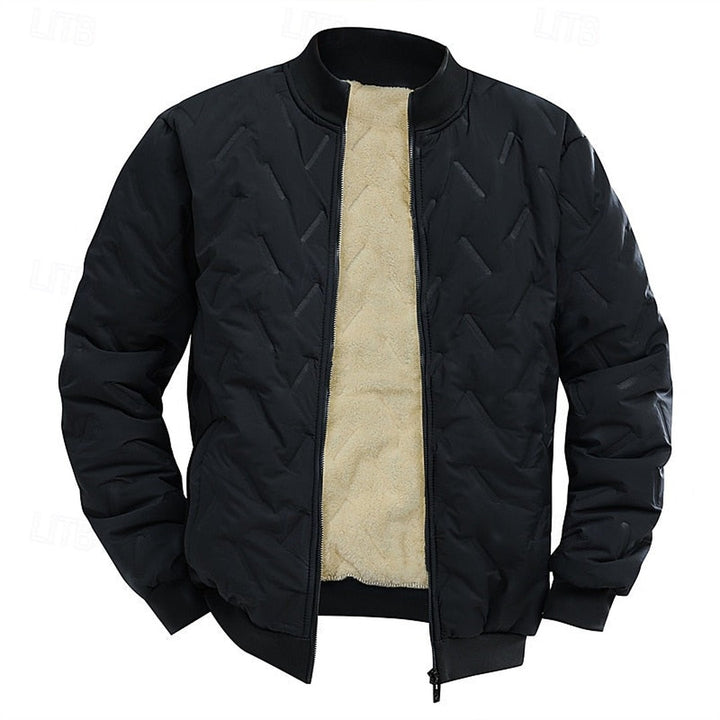 Textured Quilted Bomber Jacket