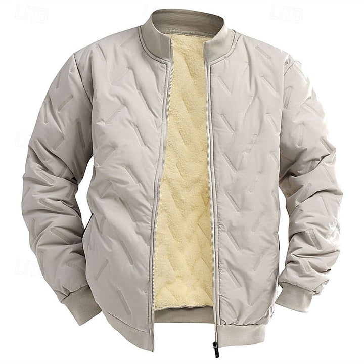 Textured Quilted Bomber Jacket