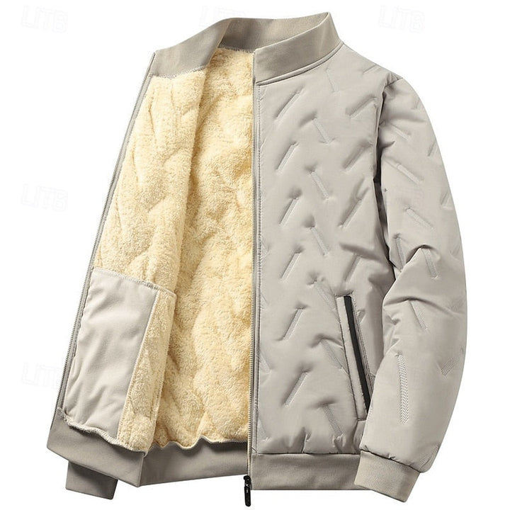 Textured Quilted Bomber Jacket