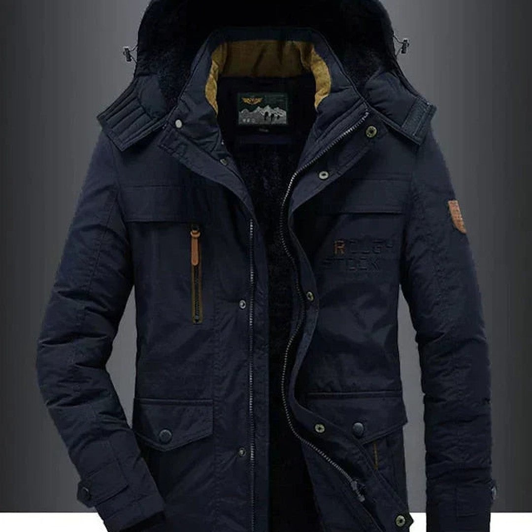 Miles - Men's Sherpa Lined Winter Coat with Hood