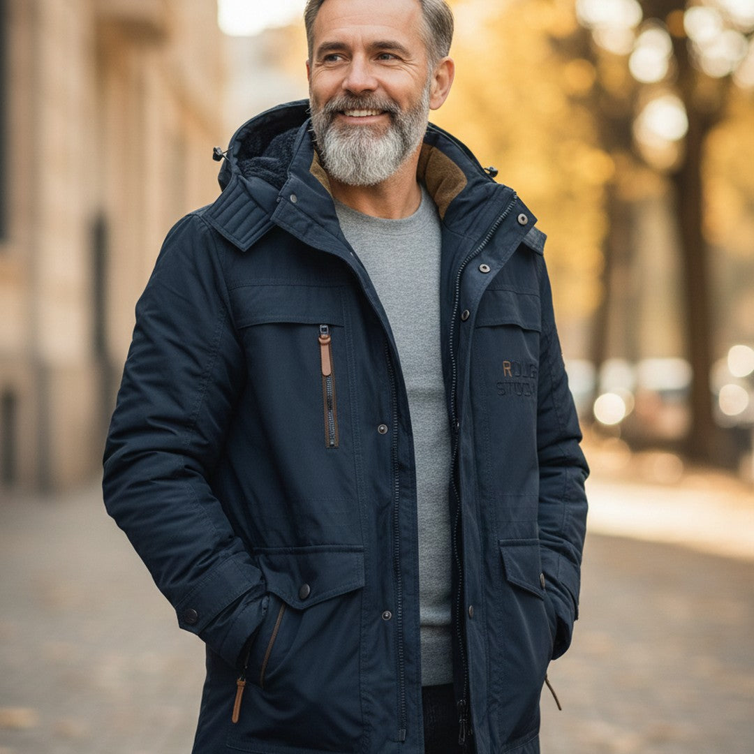 Miles - Men's Sherpa Lined Winter Coat with Hood