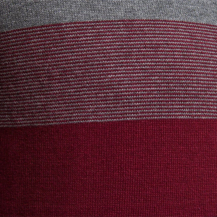 Striped Quarter-Zip Knit Sweater