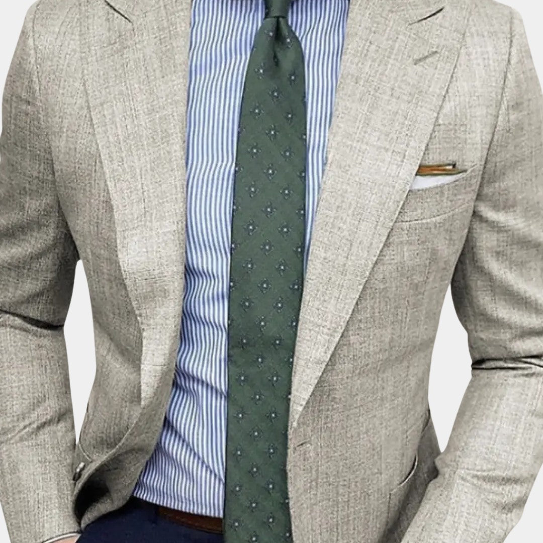 Textured Notch Lapel Blazer