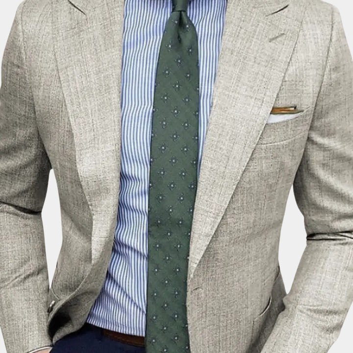 Textured Notch Lapel Blazer