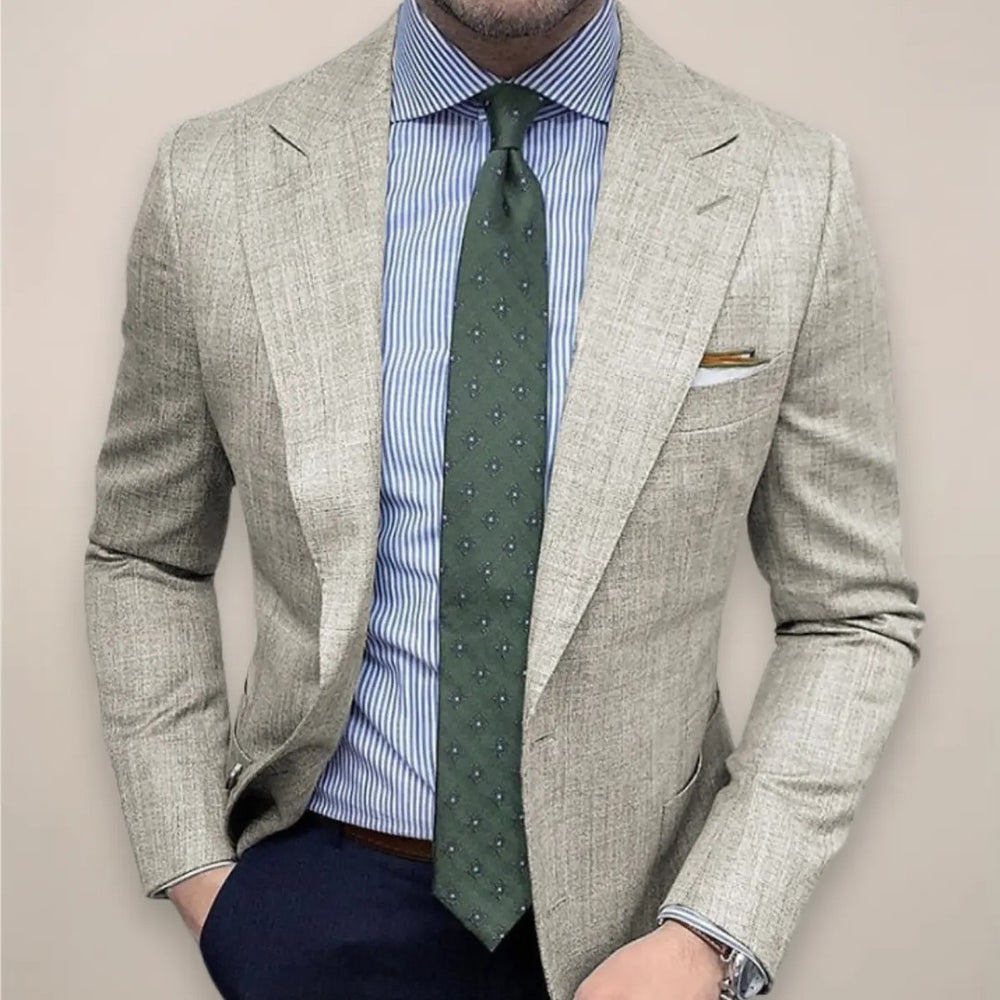 Textured Notch Lapel Blazer