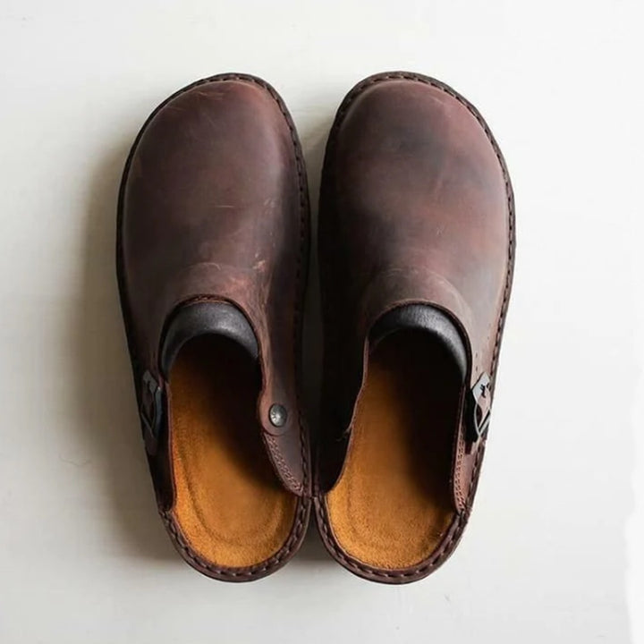 Leather-Look Cushioned Slip-On Shoes