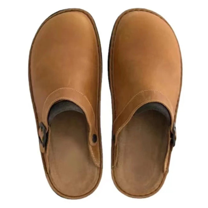 Leather-Look Cushioned Slip-On Shoes