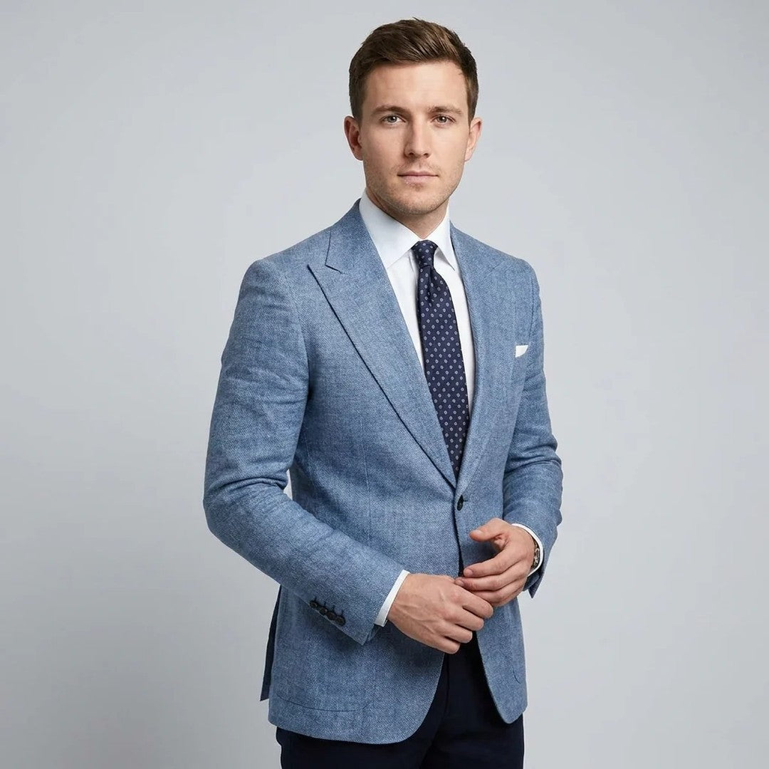 Textured Notch Lapel Blazer