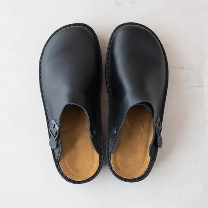 Leather-Look Cushioned Slip-On Shoes
