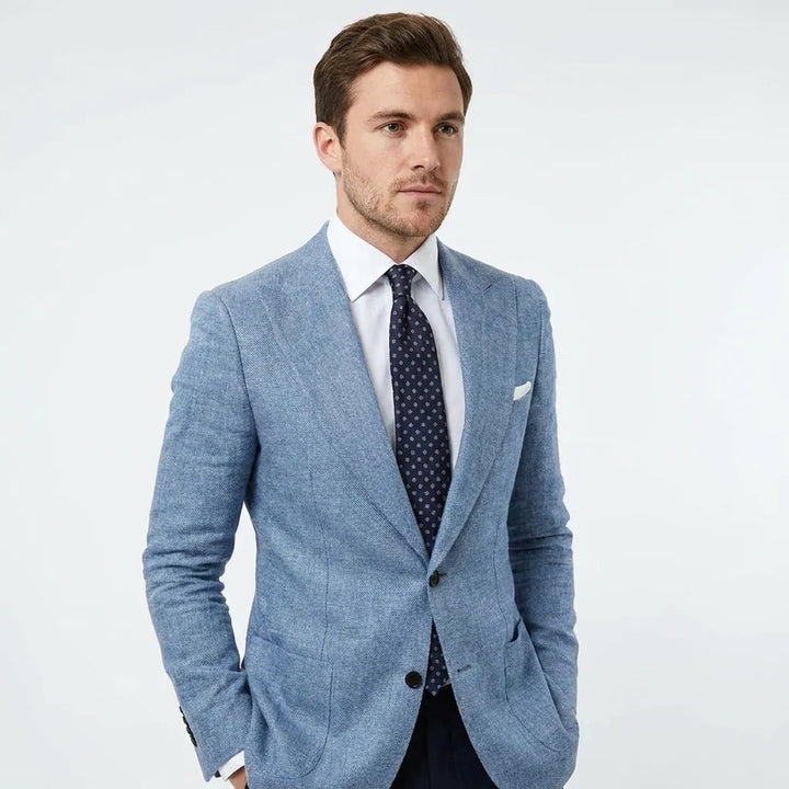 Textured Notch Lapel Blazer