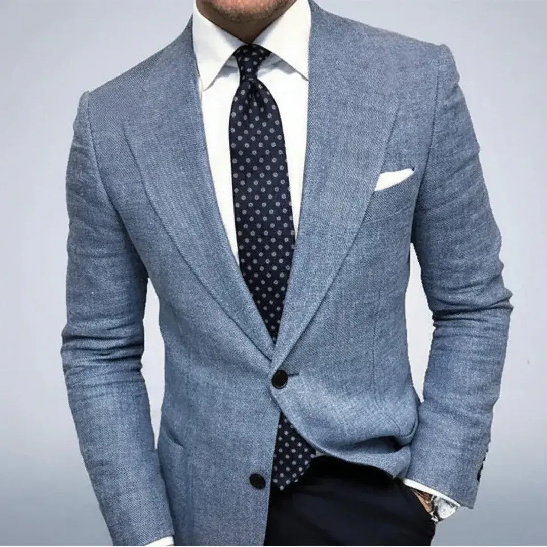 Textured Notch Lapel Blazer