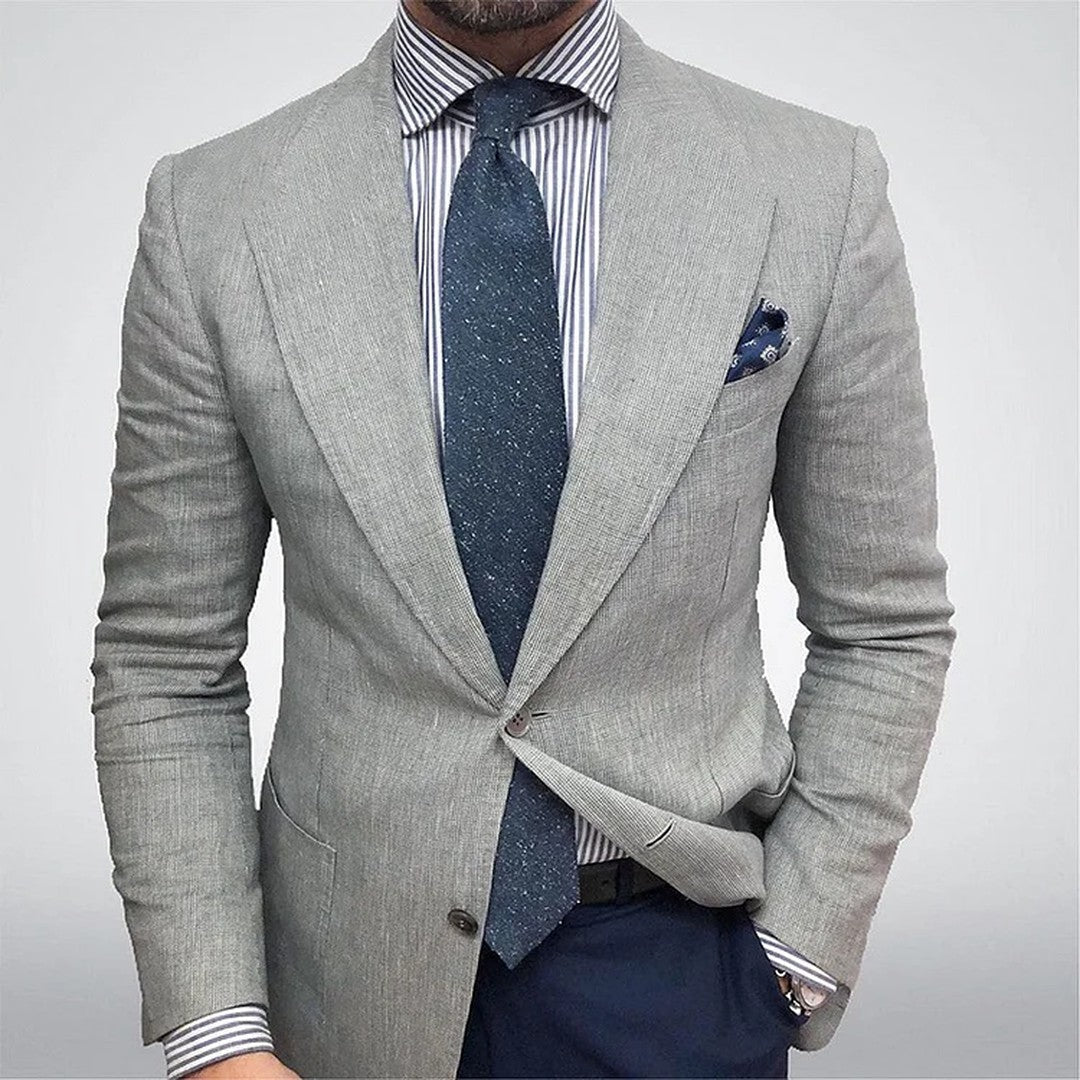 Textured Notch Lapel Blazer