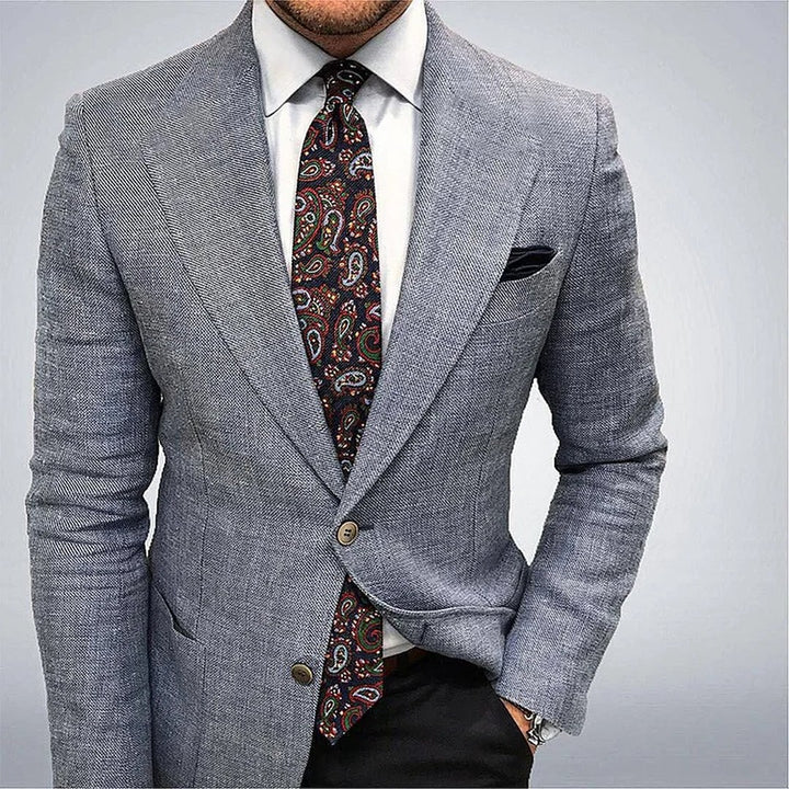 Textured Notch Lapel Blazer