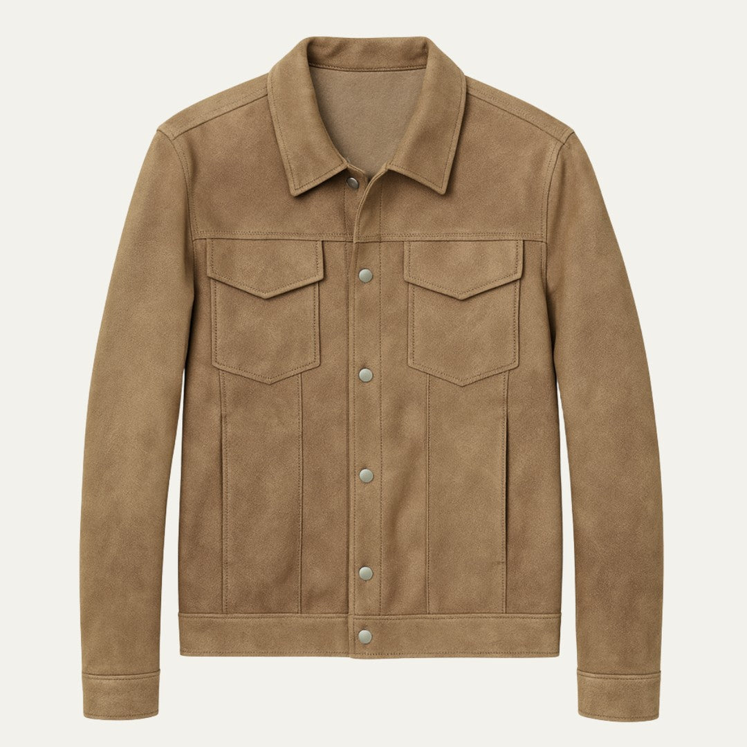 Suede-Look Patch Pocket Work Jacket