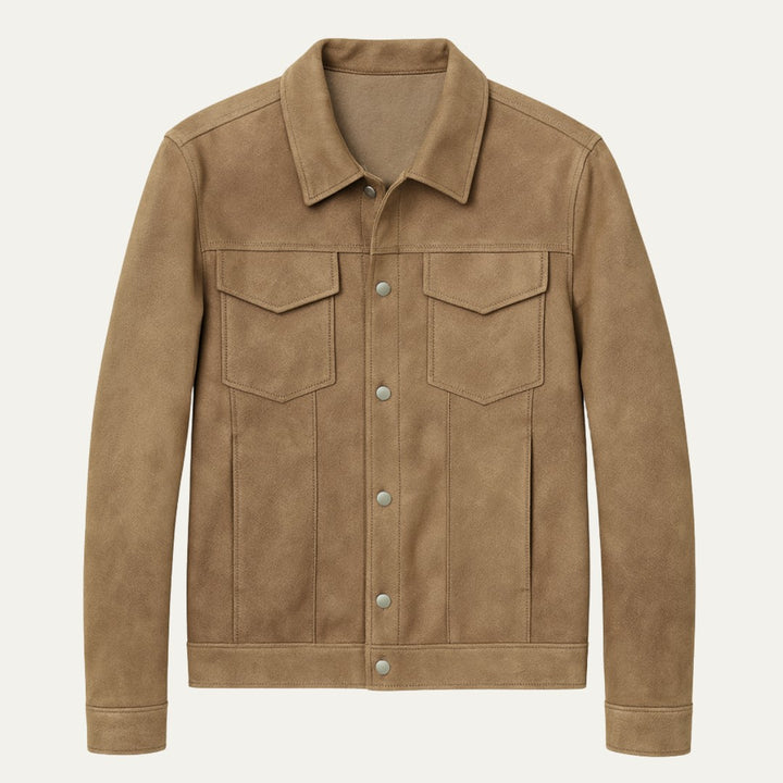 Suede-Look Patch Pocket Work Jacket