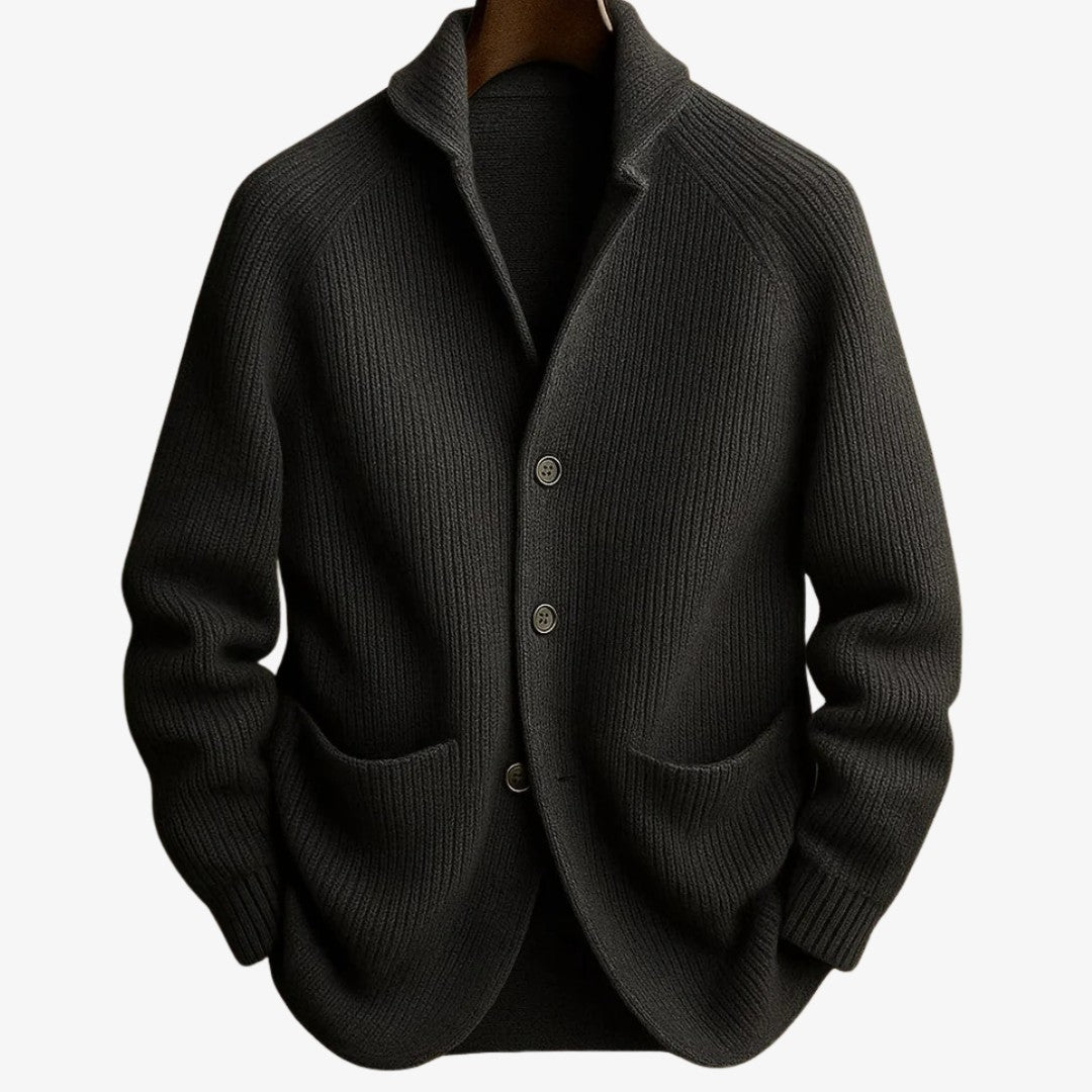 Elliot | Tailored Button-Front Knit Cardigan