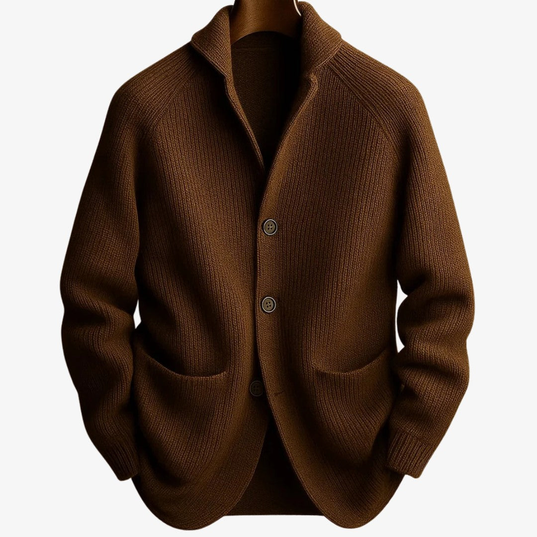 Elliot | Tailored Button-Front Knit Cardigan