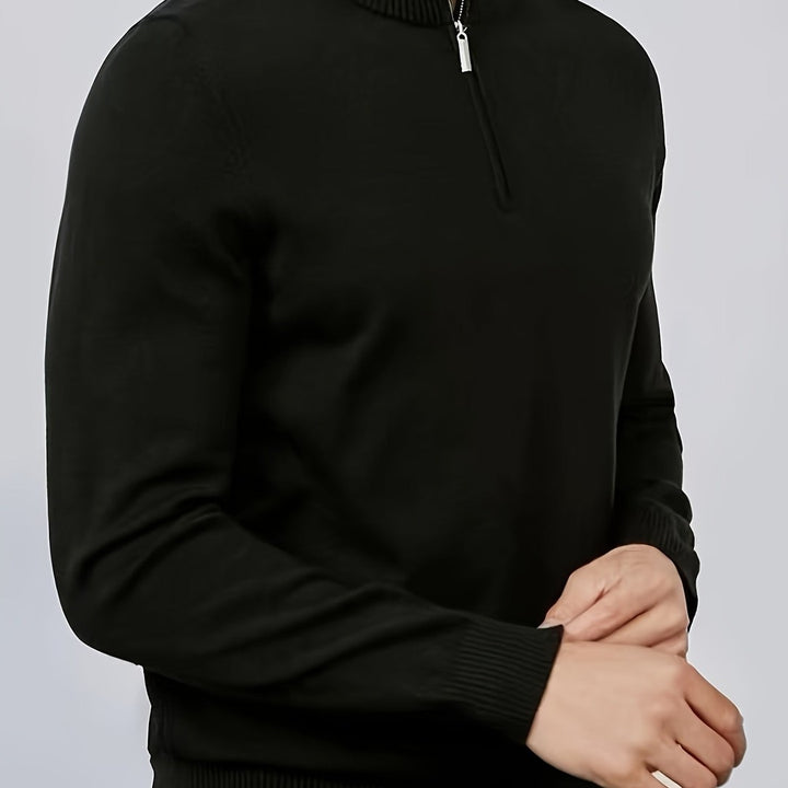 Half-Zip Mock Neck Sweater